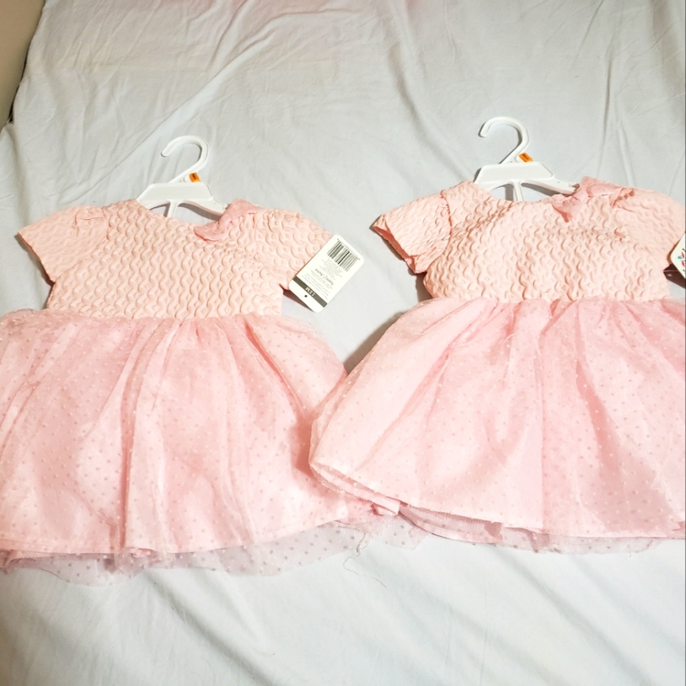 NWT twin infant/toddler girls Baby starters pink dress 12 months